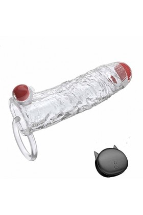 -CøUplés Sèxtôysé Ġõđẹ Manchon de Pénis Pour Hommes, Vîbrante Manchon de Pénis Extension de Filetage Cock Manches Dick Sock P