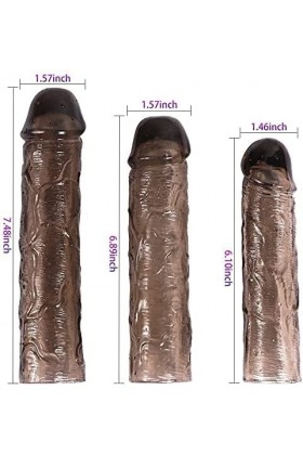 Pénis Extenseur de Manche préservatif pour Homme Retard rehausser Gaine réaliste Renfort de MembraneSensation de Peau Attract