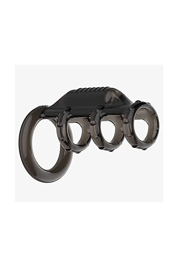 Agrandissement de Pénis PréServatif De Vibration à Double Bouche Muscle Line Pour Homme ÉTendez Et éLargissez Le Manchon PéNi