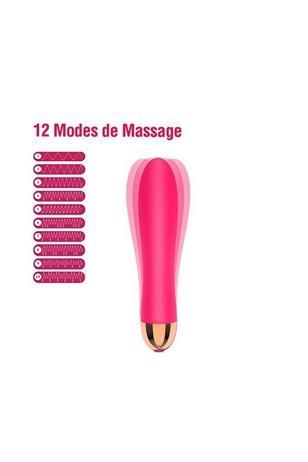 Masseur Vibromásseurs Femînin avec 12 Modes, Sēxtôyse Fémmé Vibránt Šèẋ Tôýs Femme Sèxtôysë Couple Pláîsir, Portable, Vîbrom