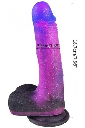 Gode en silicone Deluxe doux gode naturel avec fonction lumineuse ventouse inclue, doux et flexible A2