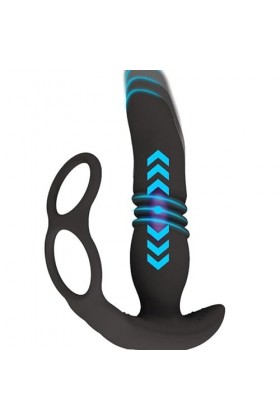 Masseur Prostâte avec 9 Modes de Vibration SexT oy Stimulateur Plug avec Anneau de Choc Télécommande Stimulation Gode pour Ho