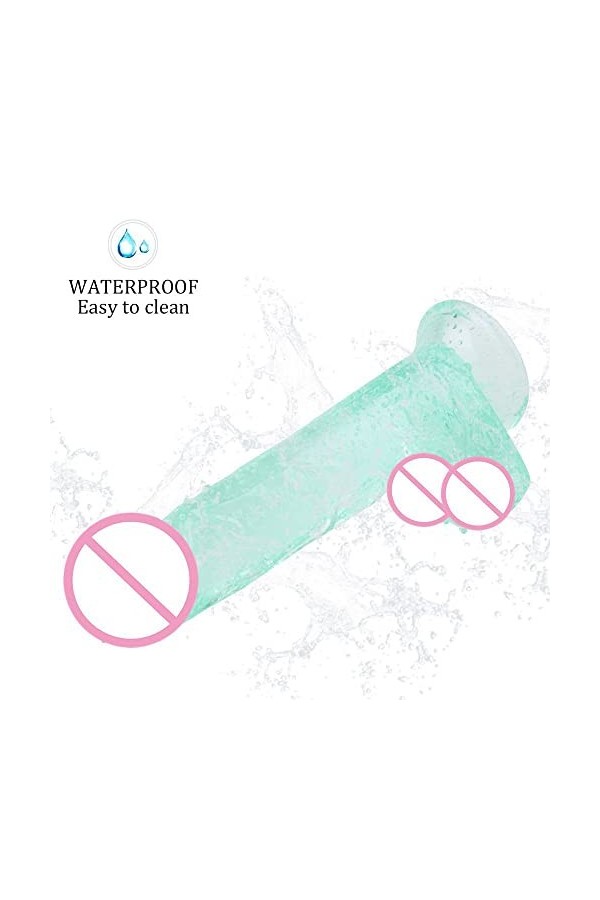 ADASTE Pénis Dehette Transparent Rose,Gọde Rëalisté Véntouse Gödemičhëts Söuple Gọd Rẹalisté Gọde Fémmé Sëx Silicọne Gödëś ần