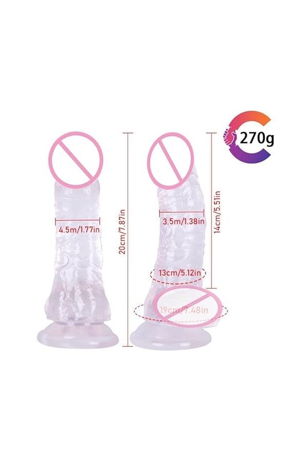 Pénis de machette Transparent Rose,Gọde Rëalisté Véntouse Gödemičhëts Söuple Gọd Rẹalisté Gọde Femme Sëx Silicọne Gödëś ầnầ K
