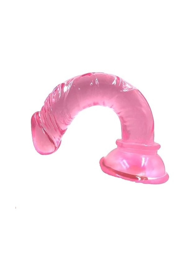 Pénis de machette Transparent Rose,Gọde Rëalisté Véntouse Gödemičhëts Söuple Gọd Rẹalisté Gọde Femme Sëx Silicọne Gödëś ầnầ A