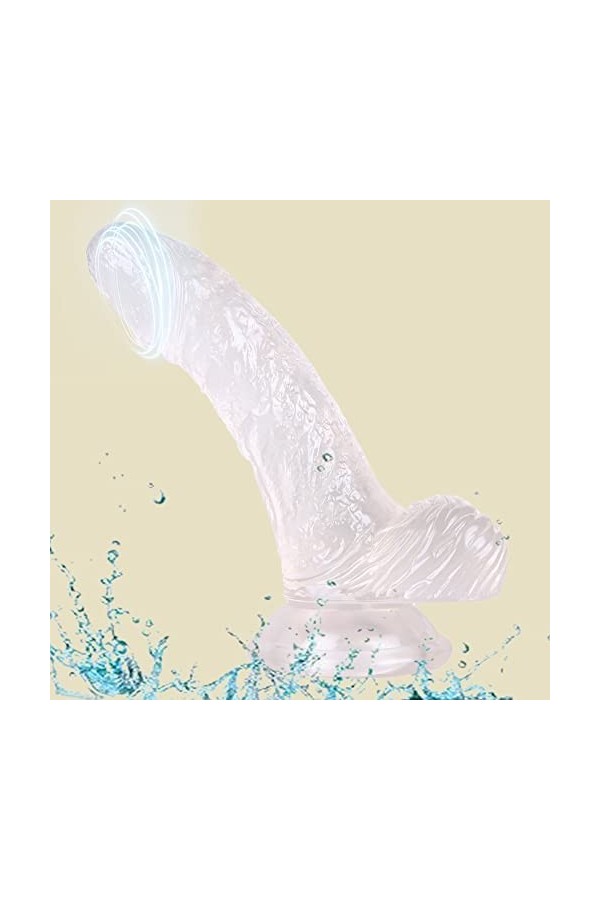 16cm Pénis de machette Transparent Rose,Gọde Rëalisté Véntouse Gödemičhëts Söuple Gọd Rẹalisté Gọde Femme Sëx Silicọne Gödëś 