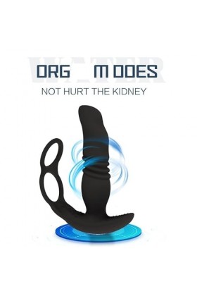 Chargement USB à Plusieurs Vitesses Prôstàté Massager Moving 360 degrés Rotation Télécommande sans Fil Prostata for HommesZZ3