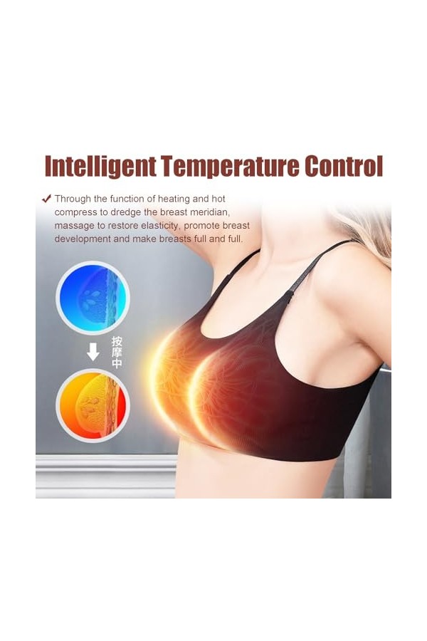 VesanA Appareil de massage électrique de la poitrine, stimulateur dagrandissement intelligent des seins, noir, taille unique