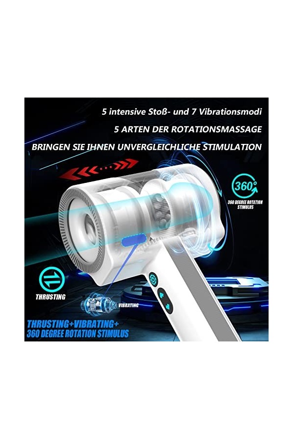 Masturbateur Électrique Coupe Masturbateur Électrique Pour Hommes, Masturbateur Automatique Avec 5 Types De Rotation Télescop