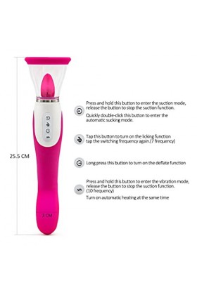 Fe Point G Stimulateur Langue Vìbrante pour Femme Vìbr?-masseur clitoridien Suceur Stimulateur Point g et Sein Puissant Silen