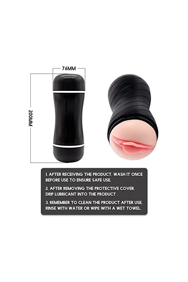 Masturbateur pour Homme Vagin et Bouche Realiste Langue Orale Bouche Sex Toy Adulte Hommes Gorge Profonde Ventouse Jouet Fe