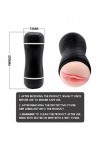 Masturbateur pour Homme Vagin et Bouche Realiste Langue Orale Bouche Sex Toy Adulte Hommes Gorge Profonde Ventouse Jouet Fe