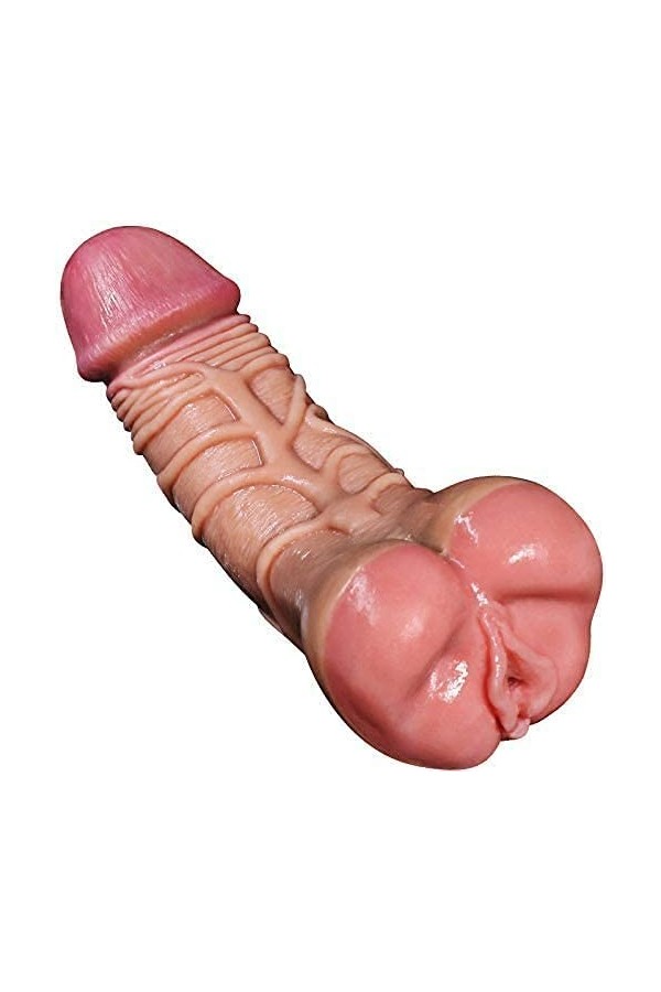 EsHals Realiste Gode Pour Homme Vaginette Mâsturbatéur Pour Homme Vaginette Silicpour Homme,3D Réaliste 2 En 1 Porte-Mâsturba