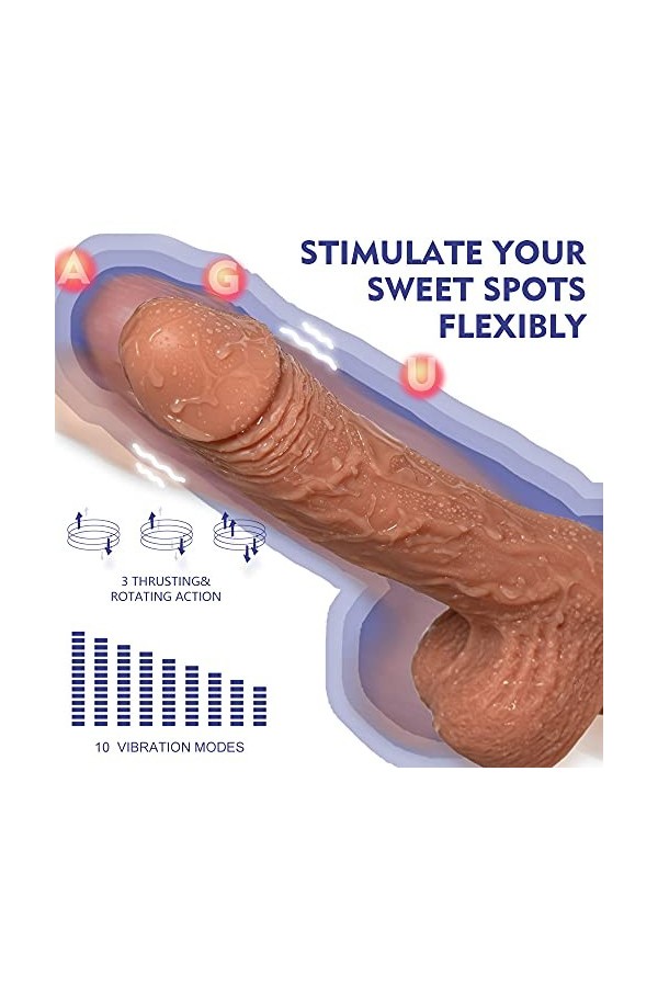 HLLL Silicone Souple Rétractable Chauffant de 21,5 cm avec Base à Ventouse et Télécommande sans Fil XXL