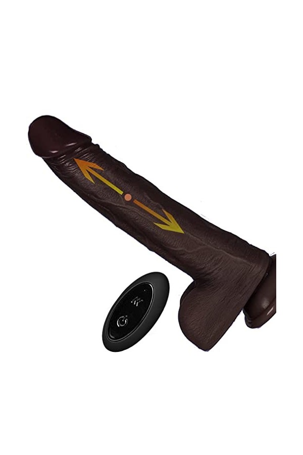 HLLL Silicone Souple de 22 cm de Long avec Base à Ventouse, Chauffante et Rétractable, Télécommande sans Fil