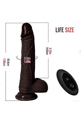 HLLL Silicone Souple de 22 cm de Long avec Base à Ventouse, Chauffante et Rétractable, Télécommande sans Fil