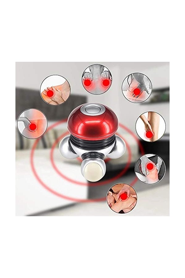 Mini Vibromasseur éLectrique Puissant de Massage de Vibration de Corps Portatif avec le Rouge LéGer Mené