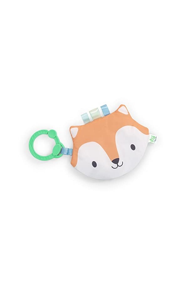 Ingenuity jouet bruissant ity by Ingenuity, renardeau pour nouveau-nés et plus grands, étiquettes en satin, anneau, jouet uni