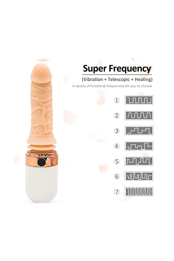 Gode RéAliste Vibro-Masseur Ch?uffant G?de F?mme s?x va et Vi?nt Vi?rant Telecommande,G?de?iche?s Vibr?m?ss?urs F?minin Go?es