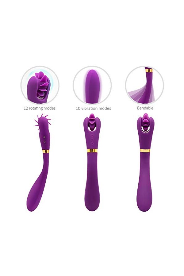 Vibromasseur clitoridien avec langue succion puissant pour femme,Vibromasseur langue clitoridien suceur pour femme silencieux