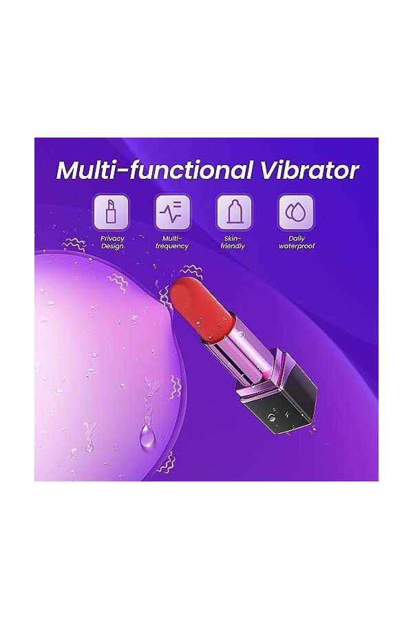Rouge À Lèvres Vibrant femme Vibromasseur Léchant la Langue du Clitoris Point G Vibrant Jouets pour Adultes Femme avec 12 Mod