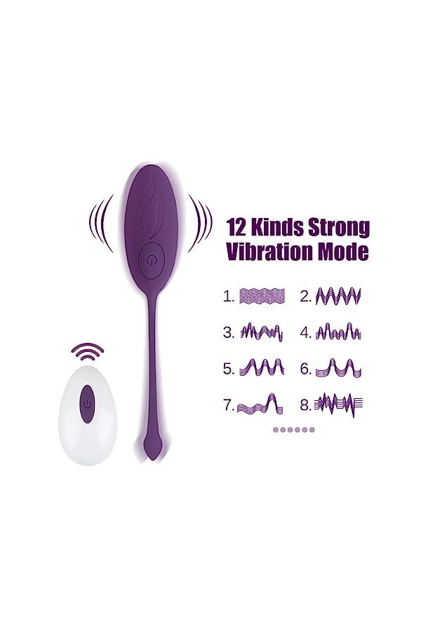 12 Modes Oeuf Vibrant Connecté Telephone Mini Vibromasseurs Oeuf Feminin Telecommande à Distance Bluetooth Oeuf Vibrant Femme