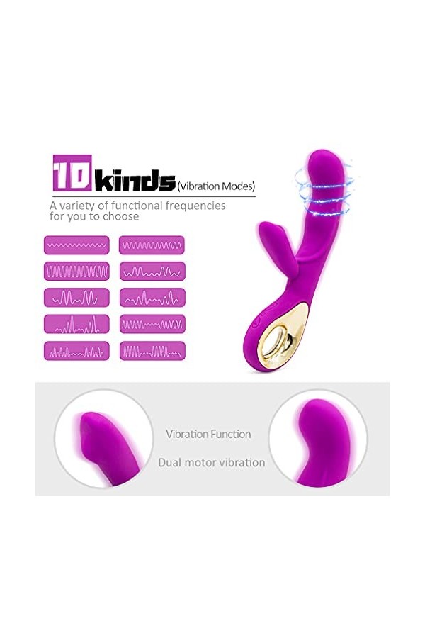 Vịbrömássëúrs Femînîn Rabbit Va Et Vient Vibromasseür Femme Clitoridien Süceur Point Ġ, Sextoys-e Femme Ṿib-r-an-t Aspiration
