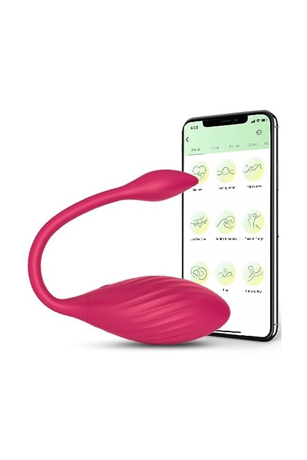 Oeuf Vibro Connecté Telephone Discret Vibromasseurs Feminin Mini - Silencieux, Oeuf Vibromasseur Telecommande à Distance App,