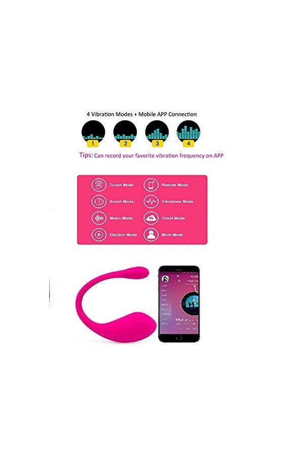 Plaisir Jouet Smart Phone App Contrôlé Virtors Bullet Virtorss Stimulation Mass-AGER Bluetooth Connecté Jouets pour Femmes, V