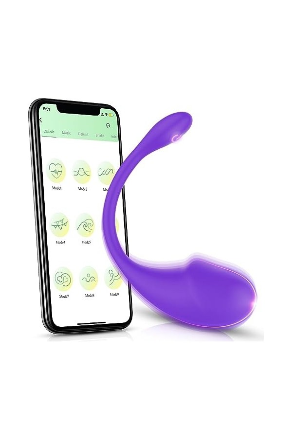 Vîbrant APP Culotte ??xtôy Oeuf Vibrant Connecté Telephone App, Mini Vibromasseurs Oeuf Feminin Telecommande à Distance Bluet