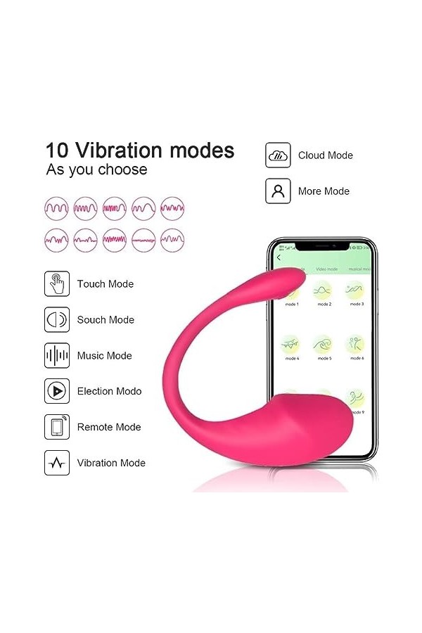 Vîbrant APP Culotte ??xtôy Oeuf Vibrant Connecté Telephone App, Mini Vibromasseurs Oeuf Feminin Telecommande à Distance Bluet