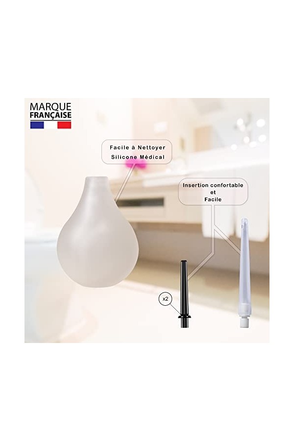 Lana Poire | Poire de Lavement Médicale 224ml - 3 Canules | En Silicone Médicale !