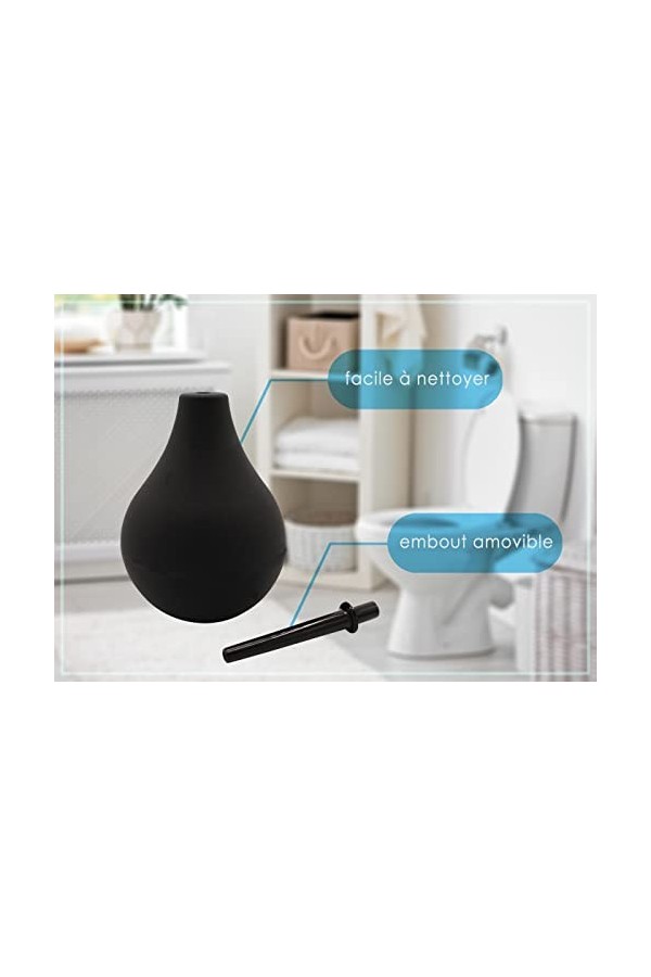 Poire de Lavement Intime 225ml En Silicone Médicale - 2 Canules Incluses Nettoyage Anus et Vagin - Kit De Douche Rectale pour