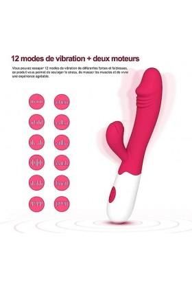 Masseur 12 Modes, Sēxtôyse Femme Šèẋ Tôýs Sèxtôysë Couple Plaisir, Portable, Vîbromásseúrs Feminîn Clìtoridién va et vient, 
