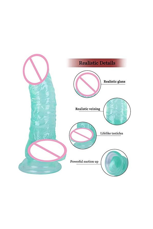 20cm Pénis de machette Transparent Rose,Gọde Rëalisté Véntouse Gödemičhëts Söuple Gọd Rẹalisté Gọde Femme Sëx Silicọne Gödëś 