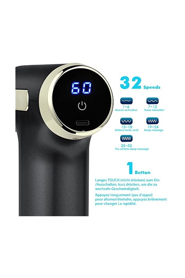 Pistolet de massage musculaire pour athlètes, appareil de massage pour la relaxation et la récupération des muscles du corps 