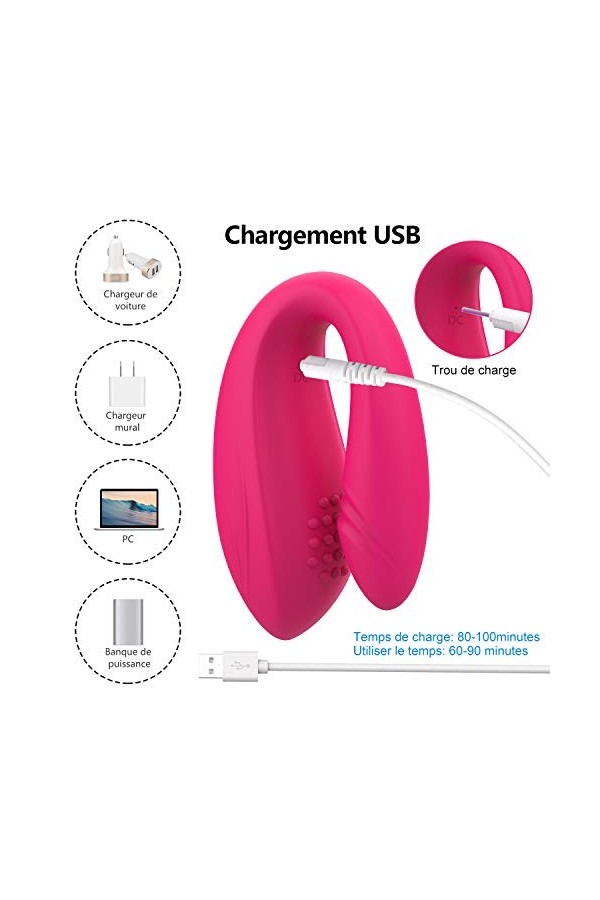 Gôde Femme Sëx Tôýs Sèxtôyse Couple Plaîsir Fêmme, avec 12 Modes Sëx Femme Vibrant, Chargement USB Vibromásseurs Feminin Cli