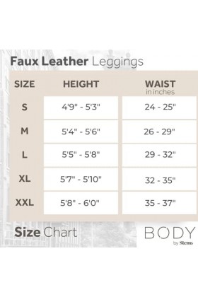 Body By Stems Legging en latex imitation cuir - Pantalon sexy et brillant en cuir pour femme, noir, Taille L
