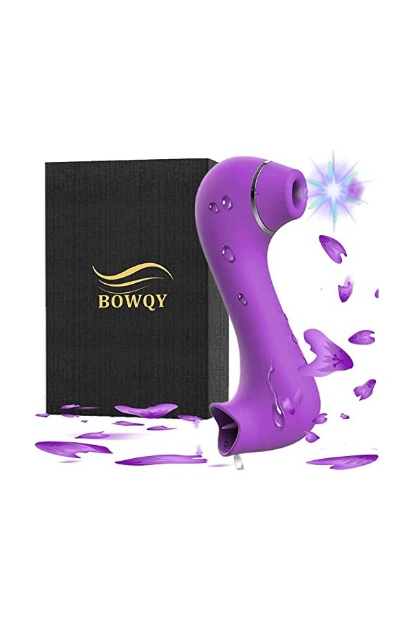 BOWQY Masseur portable en silicone avec 10 x 10 modes de fonction pour le soulagement de la fatigue et la relaxation, recharg