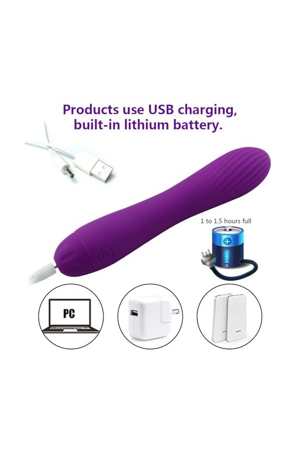7 inch Gôde femme Sëx Ṫǒýs Multispeed Vîbrømásseúrs Pour Women USB rechargebale with 10 Vibrating Modes Silencieux & Waterpro