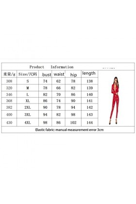 Lingerie en latex pour femme - Solide - Manches longues - Combinaison de fitness sexy - En cuir synthétique - Fermeture éclai