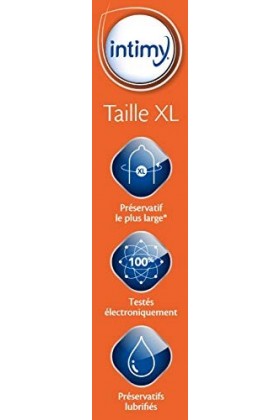 INTIMY - Préservatifs taille XL, x14 - Préservatifs Lubrifiés Avec Réservoir - Surface Lisse - Latex de Qualité Supérieure