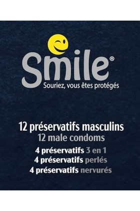 SMILE Préservatifs TECH x12 - Les Texturés pour un plaisir extrême - Boîte de 12 préservatifs masculins