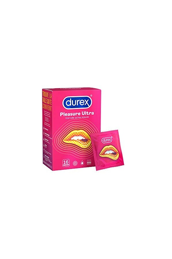 Durex PLEASURE ULTRA - 16 Préservatifs - Texture Ultra Perlée