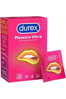Durex - Lot de 2 Boîtes de Préservatifs - Pleasure Ultra x16 - Love x6 6 Préservatifs Love et 16 Pleasure Ultra 