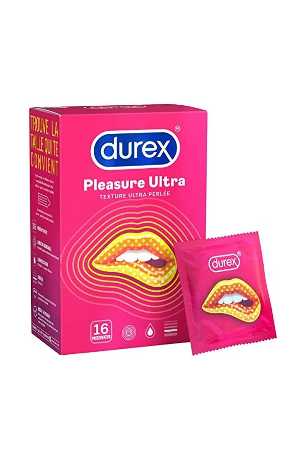 Durex - Lot de 2 Boîtes de Préservatifs - Pleasure Ultra x16 - Love x6 6 Préservatifs Love et 16 Pleasure Ultra 