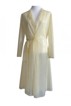 Manteaux imperméables à col rabattu en caoutchouc Latex transparent, Trench Sexy avec ceinture, veste longue, costume, mantea