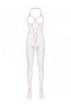 YiZYiF Combinaison Sexy Femme Résille Lingerie Ouvert Entrejambe Bodystocking Body Nylon Seins Nu Sous Vêtement de nuit Rouge