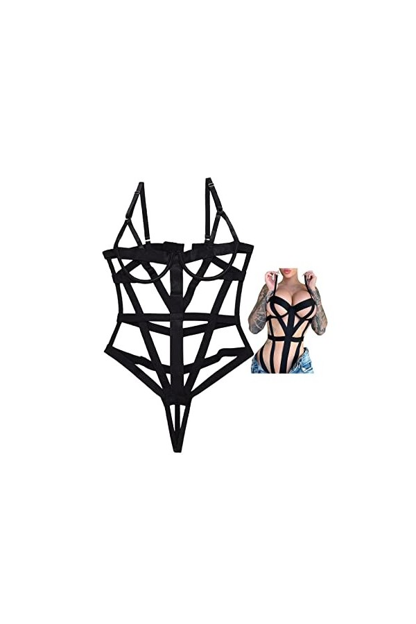 Dasongff Body Bôndage Femme Sexy Chic Ouvert - Combinaison Nuisette Sexy Femme Sensuelle Coquin Body Chaude Nu 1 Piece Esthét