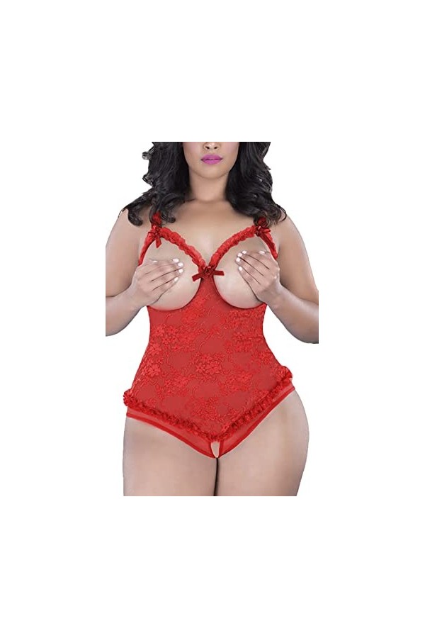 Lingerie grande taille pour femme sexy Body Teddy Noir - bleu - 3X-Large